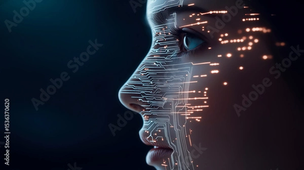 Fototapeta Intricate metal circuit board design