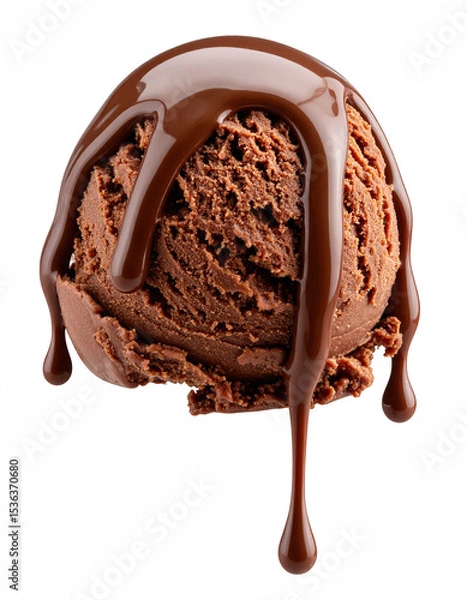 Obraz Irresistible chocolate covered ice cream treat perfectly dipped for a decadent dessert experience on a warm summer day isolate on transparent background