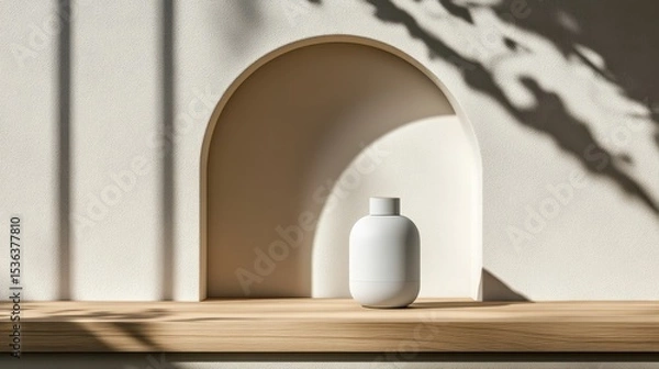 Obraz Elegant, light-filled display with a minimalist vase.