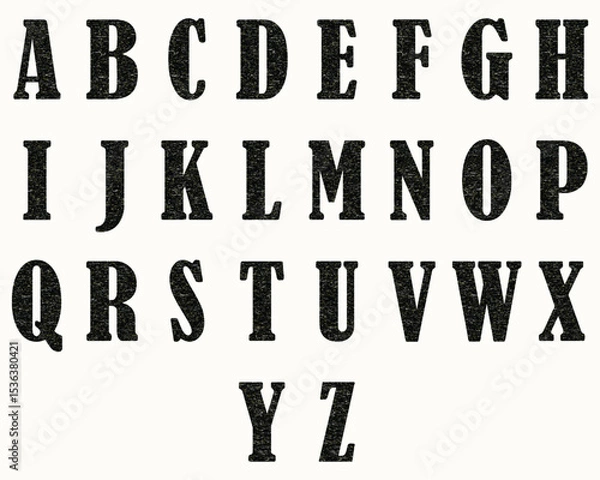 Obraz Alphabet Display with Textured Vintage Lettering