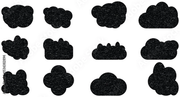 Obraz Diverse Cloud Silhouettes for Weather and Sky-Related Concepts