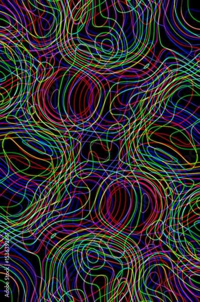 Fototapeta A colorful abstract pattern of lines and shapes