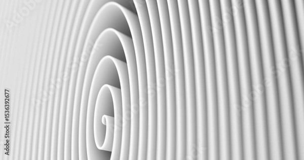 Fototapeta A white spiral in a clean material. Simple and modern style