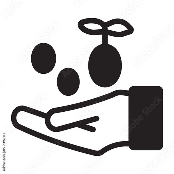 Obraz sowing seeds glyph icon