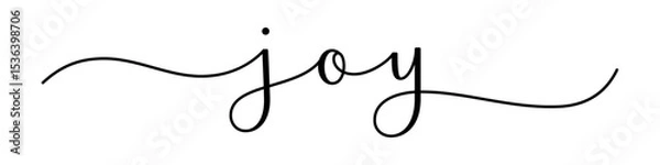 Fototapeta JOY black vector brush calligraphy banner