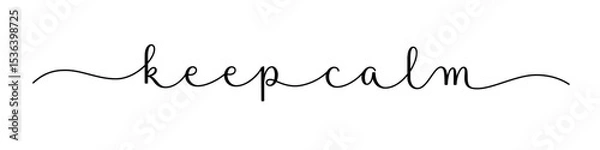 Fototapeta KEEP CALM black vector brush calligraphy banner