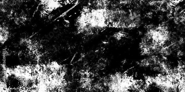 Obraz Distressed overlay texture rough black isolated on white and white texture vector grunge background. Distressed Rough Black cracked dark concrete floor or old grunge background. texture black gray.