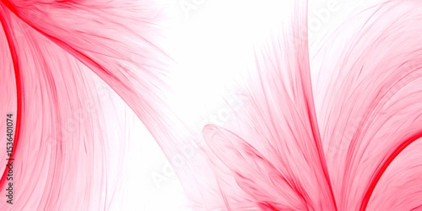 Obraz Pink abstract wave line hair texture line art background. Vibrant pink, white abstract fractal art with delicate flowing lines, ethereal feathery textures and Dynamic Movement, Dreamlike Digital art