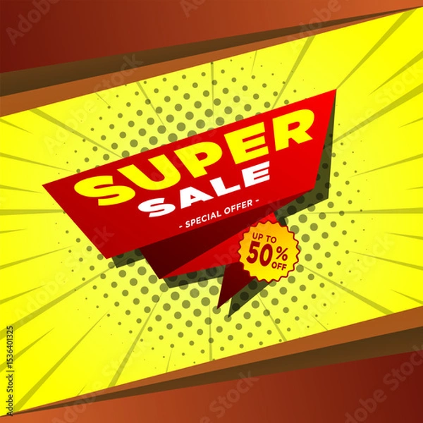 Fototapeta Shopping Day Super Sale Banner Template design special offer discount, Shopping banner template, Abstract Geometric Web Header template design for Sale. Product stand Display Sale promotion.