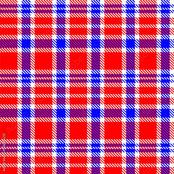 Obraz Gingham pattern background. Retro tablecloth texture. Abstract color full of Scott pattern. Pastel gingham seamless background for print on fabric. Vector art