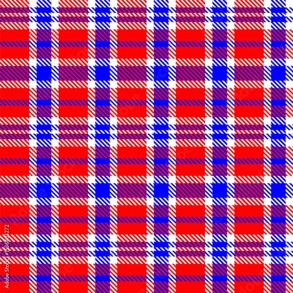 Fototapeta Gingham pattern background. Retro tablecloth texture. Abstract color full of Scott pattern. Pastel gingham seamless background for print on fabric. Vector art