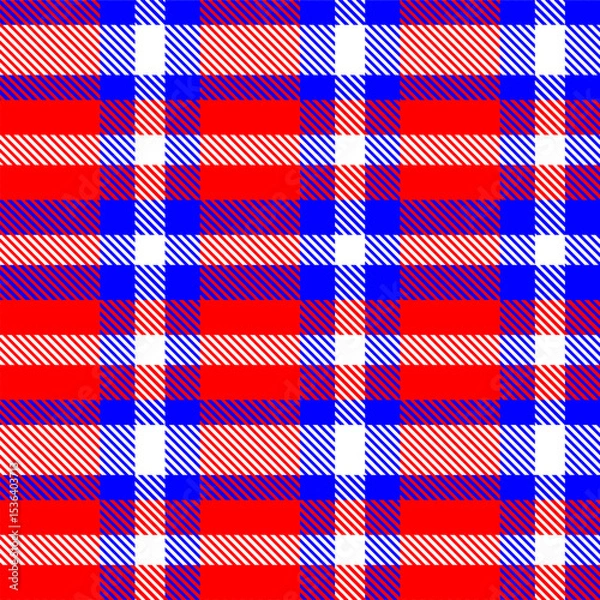 Fototapeta Gingham pattern background. Retro tablecloth texture. Abstract color full of Scott pattern. Pastel gingham seamless background for print on fabric. Vector art