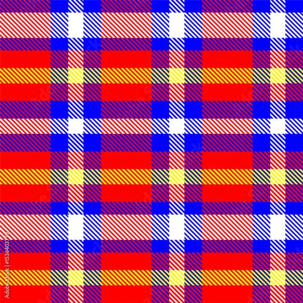 Fototapeta Gingham pattern background. Retro tablecloth texture. Abstract color full of Scott pattern. Pastel gingham seamless background for print on fabric. Vector art