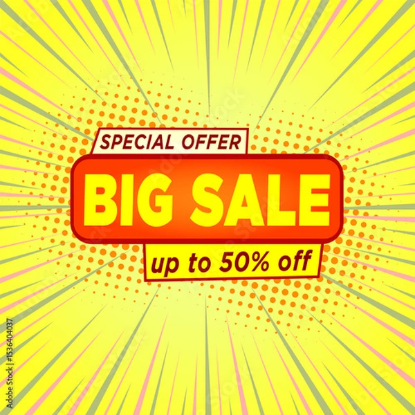 Fototapeta Shopping Day big Sale Banner Template design special offer discount, Shopping banner template, Abstract Geometric Web Header template design for Sale. Product stand Display Sale promotion.