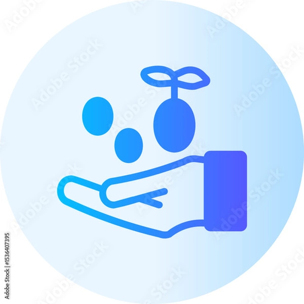 Obraz sowing seeds gradient icon