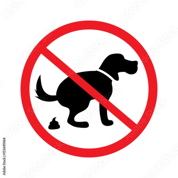 Obraz vector dog symbol prohibited from pooping
