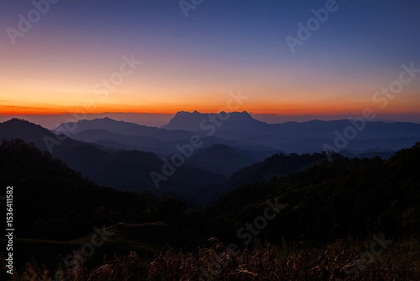 Obraz Beautiful Doi Luang Chiang Dao mountain in the morning at Chiang Mai , Thailand