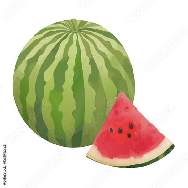 Obraz 水彩で描いたスイカのイラスト