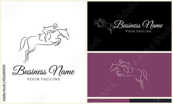 Obraz Horse Jumping Logo Design.
