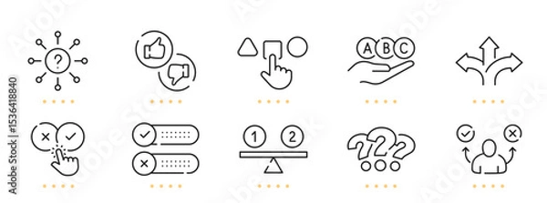 Fototapeta Making choice related line icons. Editable stroke