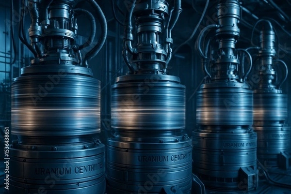 Obraz High-Speed Uranium Centrifuges – Isotope Separation Technology in Motion