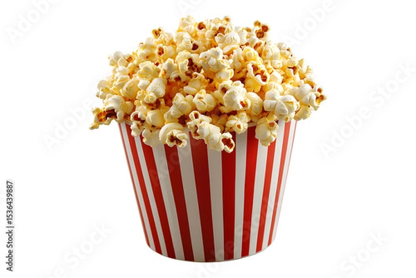 Fototapeta popcorn in a bucket isolated on transparent background