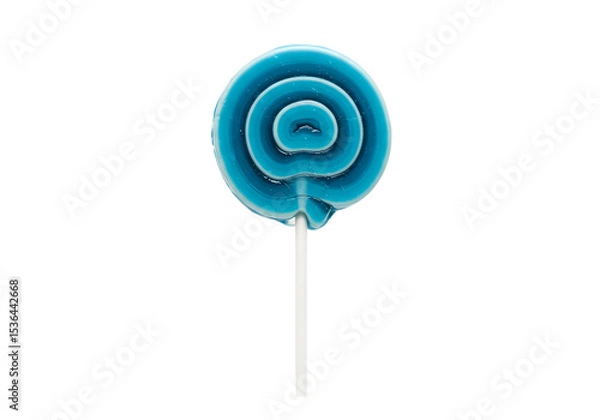 Fototapeta Teal Swirl Lollipop isolated on transparent baackground
