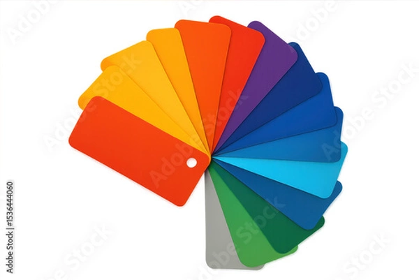 Fototapeta Color palette featuring vibrant hues, spanning rainbow spectrum, supporting graphic and interior design creative processes