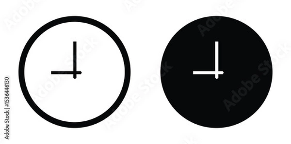 Obraz simple round clock in editable stroke and fill for web and app.