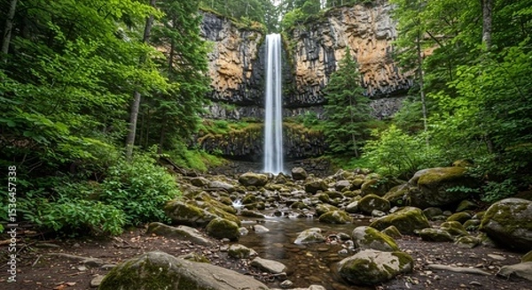 Fototapeta a waterfall in the forest