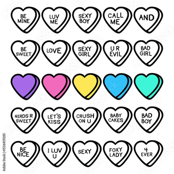 Obraz Conversation Hearts Candy Set