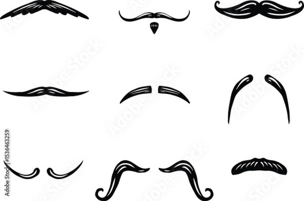 Fototapeta vector mustache set