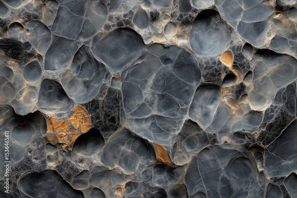 Obraz Dark grey stone marble with earthy black and slate-gray tones. Ambient lighting highlights the natural texture—ideal for moody architectural renders and dark-themed design projects.