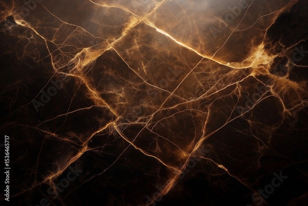 Obraz Dark Emperador marble with deep brown tones and light cream and gold veins. Slightly shiny surface with rich texture—great for luxury designs or high-end backgrounds.