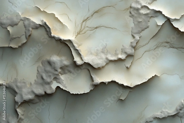 Obraz High-res close-up of marble stone featuring natural swirls and detailed organic patterns. Soft beige and gray tones with a smooth, realistic texture—ideal for elegant, modern designs.
