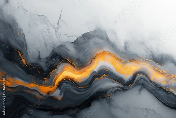 Obraz Luxurious Calacatta marble with creative gold veining. Polished, high-gloss surface with subtle depth and photorealistic detail—ideal for premium, modern design projects.