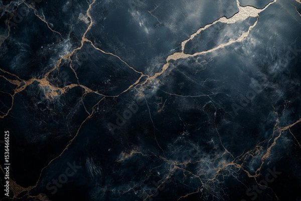 Obraz Moody black marble with scattered natural patterns, soft white striations, and subtle mineral glimmers. Lightly textured, high-res Octane-style render—ideal for premium modern luxury visuals.