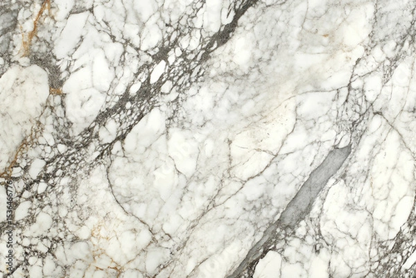 Obraz Refined Carrara marble background featuring soft white and light gray veins. Smooth surface with subtle texture and consistent natural patterns—ideal for clean, elegant visual design.
