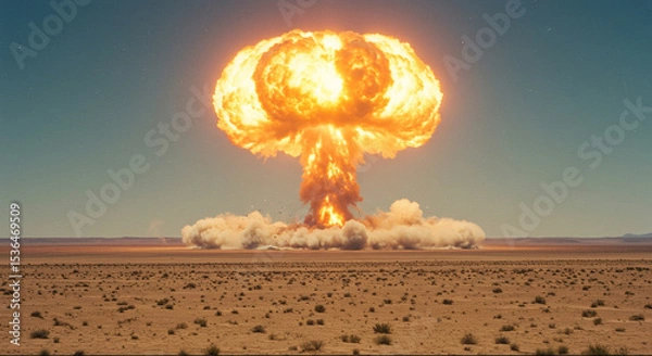 Obraz Nuke explosion with a mushroom cloud