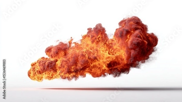 Obraz Large red cloud of smoke with fire in it