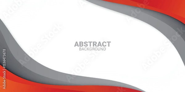 Fototapeta Free vector abstract black and red shape background