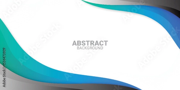 Fototapeta Free vector abstract blue and black shape background