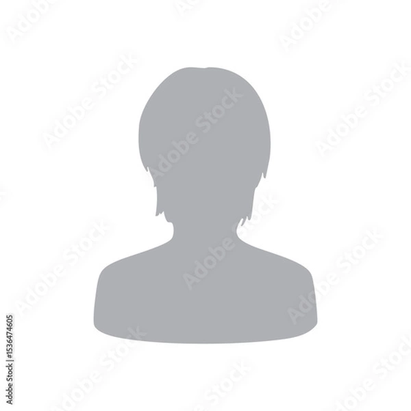 Fototapeta 若い男性のイメージ　モノクロシルエットイラスト　グレー