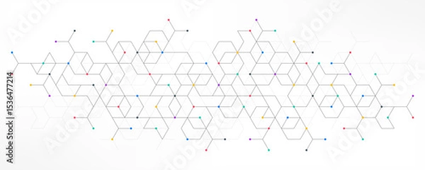 Fototapeta Abstract vector background with simple geometric figures and dots. Graphic design element and polygonal shape pattern