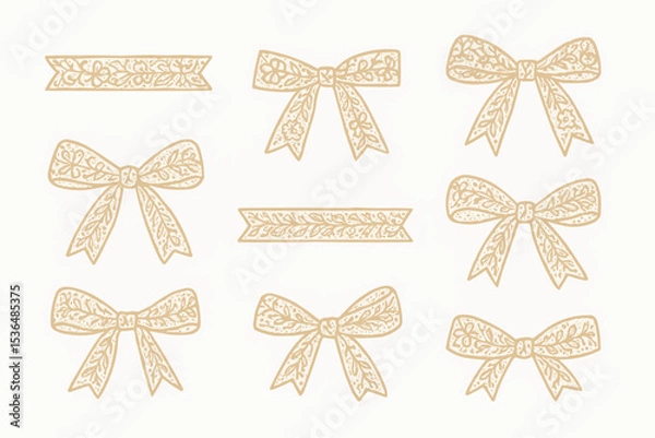 Obraz ナチュラルなレースのリボンの装飾