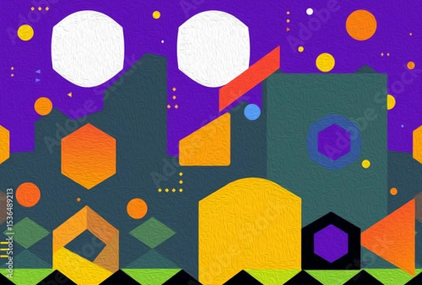 Fototapeta Abstract technology background. . Oil paint illustration.