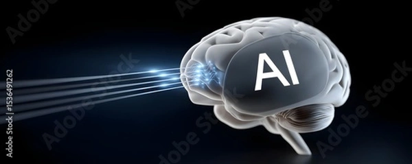 Fototapeta integration of Generative AI with Apple Intelligence showcased in an editorial photography style. Highlight the collaboration between AI experts and Apple engineers, featuring close-up shots of