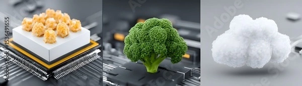 Fototapeta integration of Generative AI with Apple Intelligence showcased in an editorial photography style. Highlight the collaboration between AI experts and Apple engineers, featuring close-up shots of
