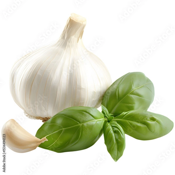 Obraz garlic and basil