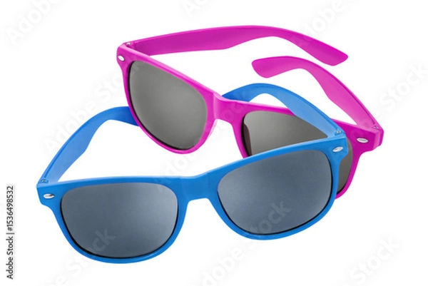 Obraz Blue and pink Sunglasses isolated on transparent  background   PNG cut out